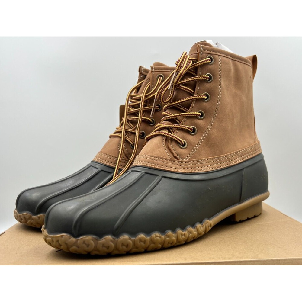 Original Weatherproof Vintage Boots Womens 10 Brown Black Pull On Duck Boot Rain